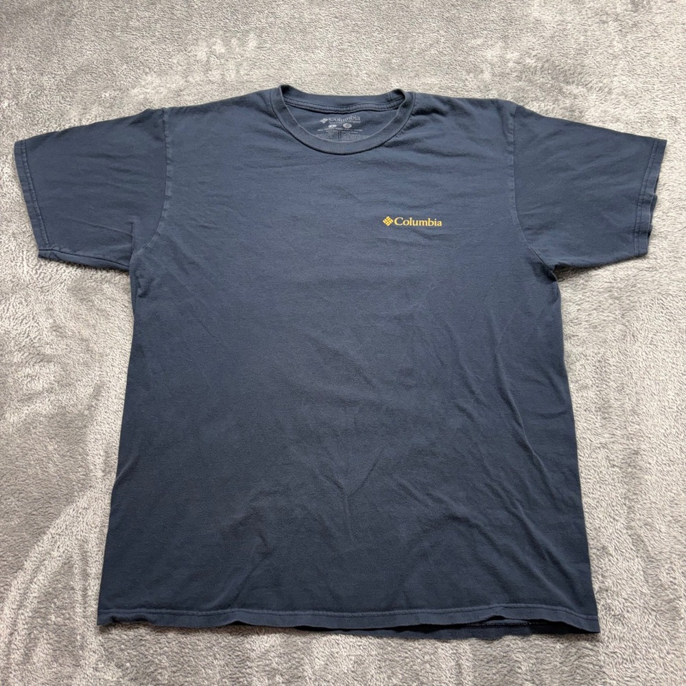Columbia T-Shirt Mens Large Navy Blue Good Dog Graphic Short Sleeve Cotton